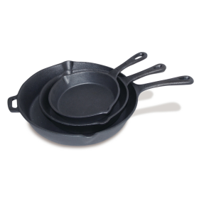 3pc Pre-Seasoned Cast Iron Skillet Set