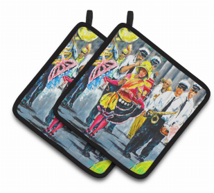 sMardi Gras Dancin' in the Street Pair of Pot Holders