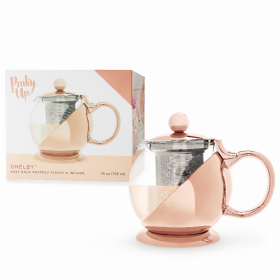 Shelby Rose Gold Wrapped Teapot & Infuser By Pinky Up