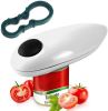 Kitchen Electric Can Opener Push Button - Smooth Edge, Food-Safe and Battery Operated Handheld Can Opener  with Manua