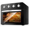 Geek Chef Air Fryer Oven ; Countertop Toaster Oven; 3-Rack Levels; 4 mechinical knobs; Black housing with single glass door(24 QT 1700W)