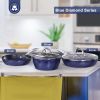 Blue 3D Diamond Cookware Frying Pan Sets Non Stick 3Pcs