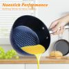 Blue 3D Diamond Cookware Frying Pan Sets Non Stick 3Pcs