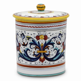 RICCO DERUTA Canisters (size: 6 DIAM. X 7.5 HIGH (With Lid) (Dimensions measured in Inches))