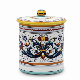 RICCO DERUTA Canisters (size: 5.5 DIAM. X 6.5 HIGH (With Lid) (Dimensions measured in Inches))