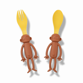 Spoon & Fork Set (Color: Monkey)