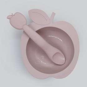 Silibowl & Spoon (Color: Rose)