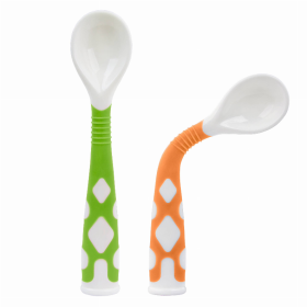 Silibend Bendable Spoon 2Pk (Color: Lime/Orange)