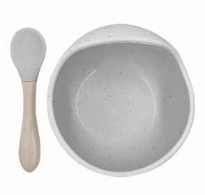 Siliscoop Bowl & Spoon (Color: Day Dream Grey)