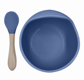 Siliscoop Bowl & Spoon (Color: Mineral Blue)