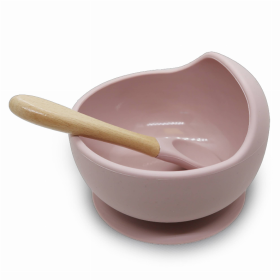 Siliscoop Bowl & Spoon (Color: Rose)