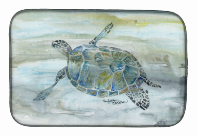 Watercolor Dish Drying Mat (Color: Sea Turtle, size: 14 x 21)