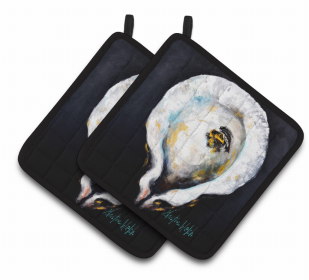 Oyster Pair of Pot Holders (Color: Oyster Eye Five, size: 7.5 x 7.5)