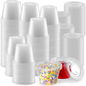 Clear Jello Shot Cups with Lids (Color: 4oz, size: 4oz)