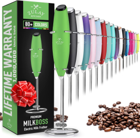 Milk Boss Milk Frother With Stand (Color: Green)