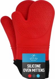 Silicone Oven Mitts (Color: RD)