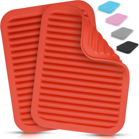 Silicone Trivets For Hot Pots and Pans (Color: RD)