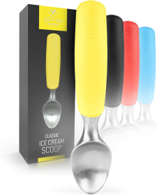 Ice Cream Scoop With Rubber Grip (Color: YLLW)