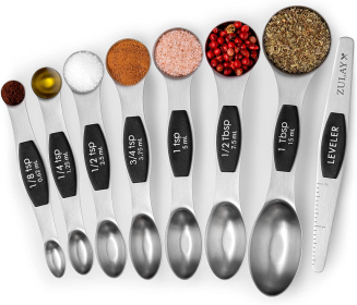 Magnetic Measuring Spoons (Color: BLK)