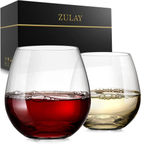 Stemless Wine Glasses Set (Color: 4STCL)