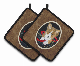 Corgi Pair of Pot Holders (size: 7.5 x 7.5)