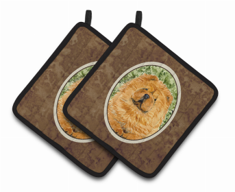 Chow Chow Pair of Pot Holders (size: 7.5 x 7.5)