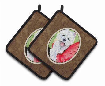 Westie Pair of Pot Holders (size: 7.5 x 7.5)