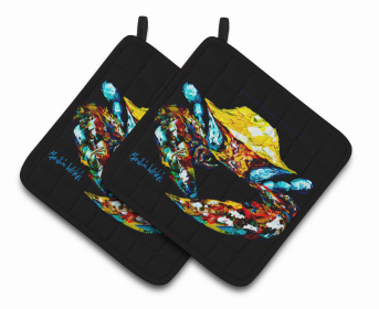 Crab Pair of Pot Holders (Color: Winner Winner Black Fiddler Crab, size: 7.5 x 7.5)