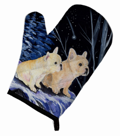 Starry Night French Bulldog Oven Mitt (size: 8.5 x 12)