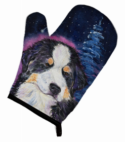 Starry Night Bernese Mountain Dog Oven Mitt (size: 8.5 x 12)