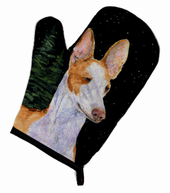 Starry Night Ibizan Hound Oven Mitt (size: 8.5 x 12)