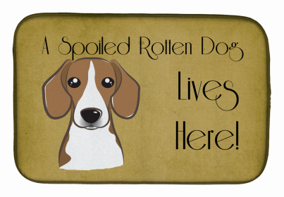 Spoiled Dog Lives Here Dish Drying Mat (Color: Beagle, size: 14 x 21)