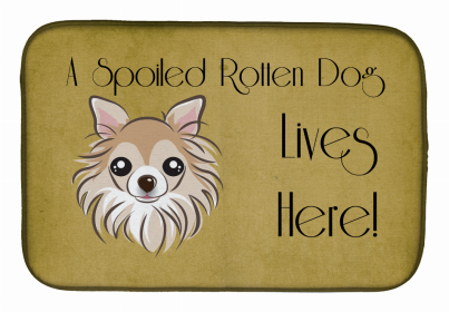 Spoiled Dog Lives Here Dish Drying Mat (Color: Chihuahua, size: 14 x 21)