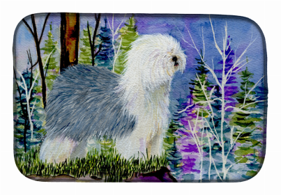 Old English Sheepdog Dish Drying Mat (size: 14 x 21)