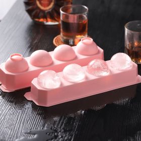 1pc Round Ice Cube Trays, Ice Ball Cube Mold Trays, Ice Making Trays For Home (Color: Pink)