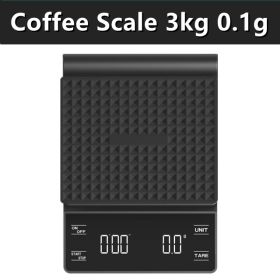 3kg/0.1g Digital kitchen Weight Grams Electronic High Precision Coffee Scale (Ships From: China, Color: Coffee Scale Timer)