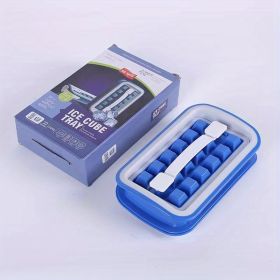 1pc 18Ice Ball Maker; Reusable Ice Cube Mold Silicone Ice Cube Tray (Color: Blue)