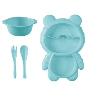 1pc Bear Shaped Dinner Plate Set (Color: Blue)