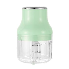 Small Electric Garlic Masher Garlic Chopper Vegetable Mincer  Food Processor (Color: Green)