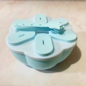 1pc Silicone Popsicle Ice Cream Mold Ice Cream Stick Ice Cube Popsicle Mold (Items: Popsicle Mold, Color: Round Blue)