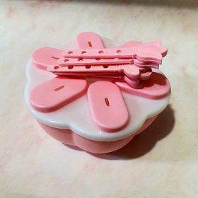 1pc Silicone Popsicle Ice Cream Mold Ice Cream Stick Ice Cube Popsicle Mold (Items: Popsicle Mold, Color: Round Pink)