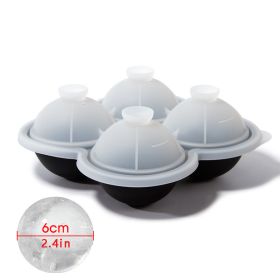 1pc Ice Cube Trays; Large Silicone Ice Cubes Mold (Color: 4 ice hockey with funnel - black)