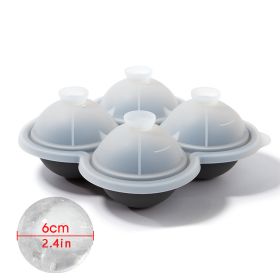 1pc Ice Cube Trays; Large Silicone Ice Cubes Mold (Color: 4 ice hockey with funnel - gray)