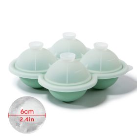 1pc Ice Cube Trays; Large Silicone Ice Cubes Mold (Color: 4 ice hockey with funnel - green)