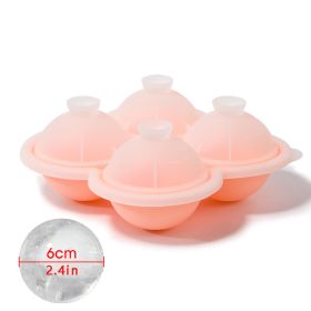 1pc Ice Cube Trays; Large Silicone Ice Cubes Mold (Color: 4 ice hockey with funnel - pink)