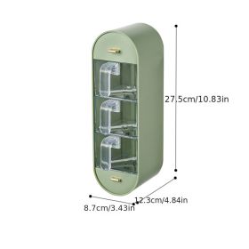 1 Piece Spice Box Organizer Wall Mounted Adhesive Seasoning Storage Box (Color: Light Green color)