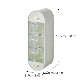 1 Piece Spice Box Organizer Wall Mounted Adhesive Seasoning Storage Box (Color: White)