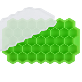 1pc Ice Tray Mold Honeycomb Silicone (Color: Green)