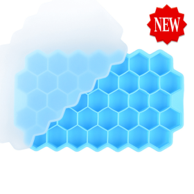 1pc Ice Tray Mold Honeycomb Silicone (Color: Blue)