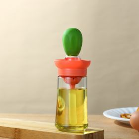 Kitchen Oil Dispenser  Bottle With Brush 2 In 1 Silicone Basting Brush (Color: Green)